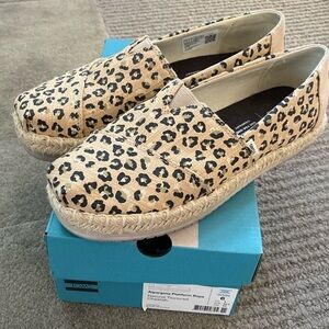 TOMS Alpargata Natural Rope Platform Espadrille in Cheetah